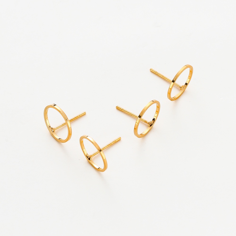 St.kunkka 10pcs folheado a ouro 18K Preservação da cor Ouro Real Brincos Redondos de 12mm Acessórios de Moda