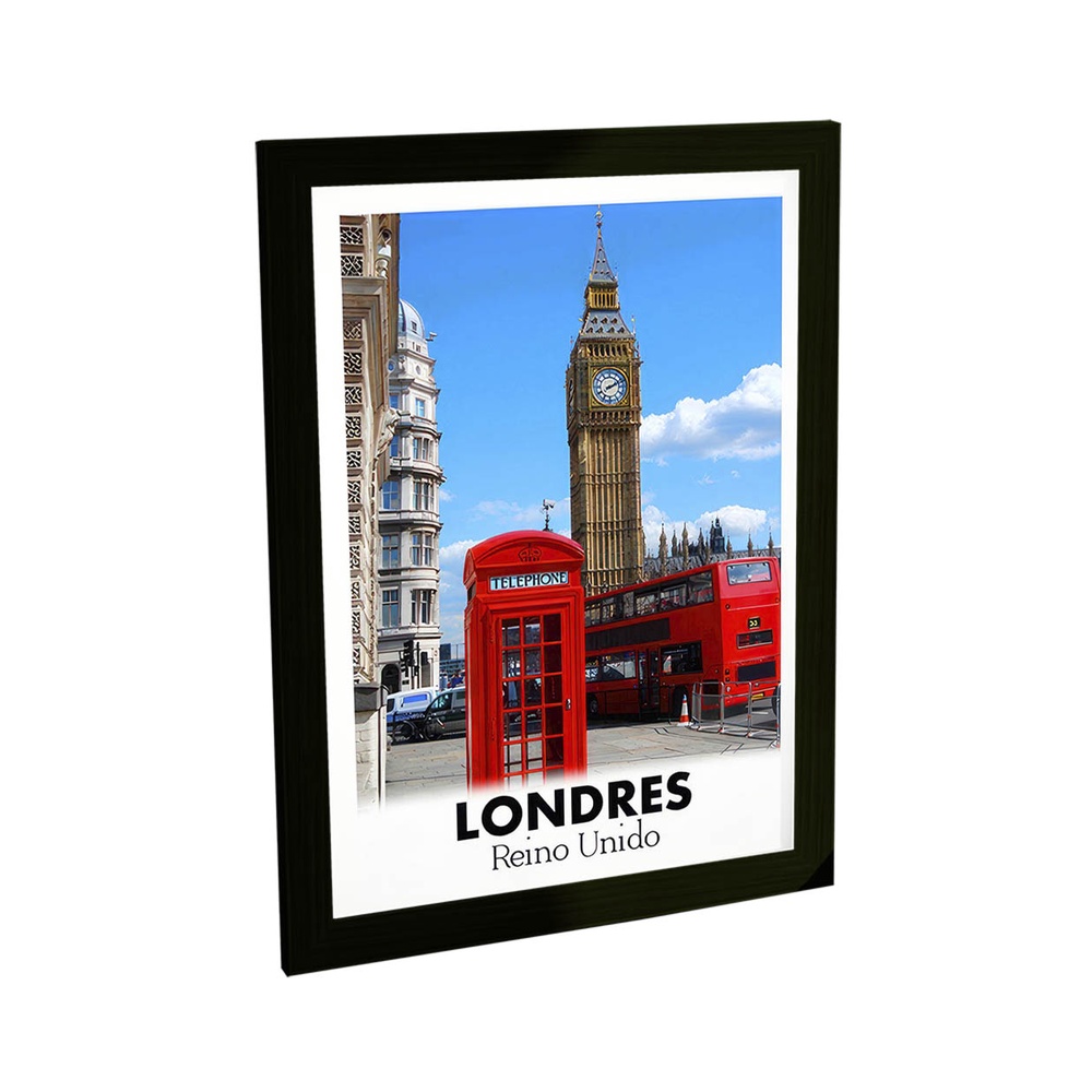 Quadro Decorativo A4 Cidade Londres Reino Unido Branca