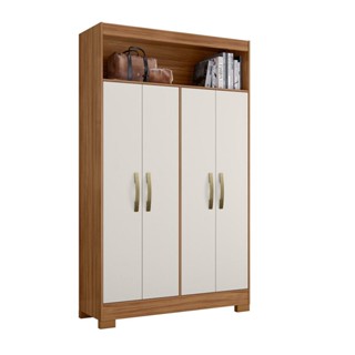 Armário Multiuso Organizador com Nicho 1,10m 4 Portas Bruna NT 4030 Freijó / Off White Notável