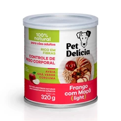 Ração Úmida Para Cães Adultos Pet Delícia Sabor Frango com Maçã Light 320g