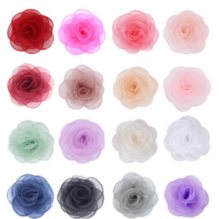 Flor de Organza 4,5cm ou 7cm Para Vestido de Casamento Tecido nupcial Trim DIY em Oferta na Shopee