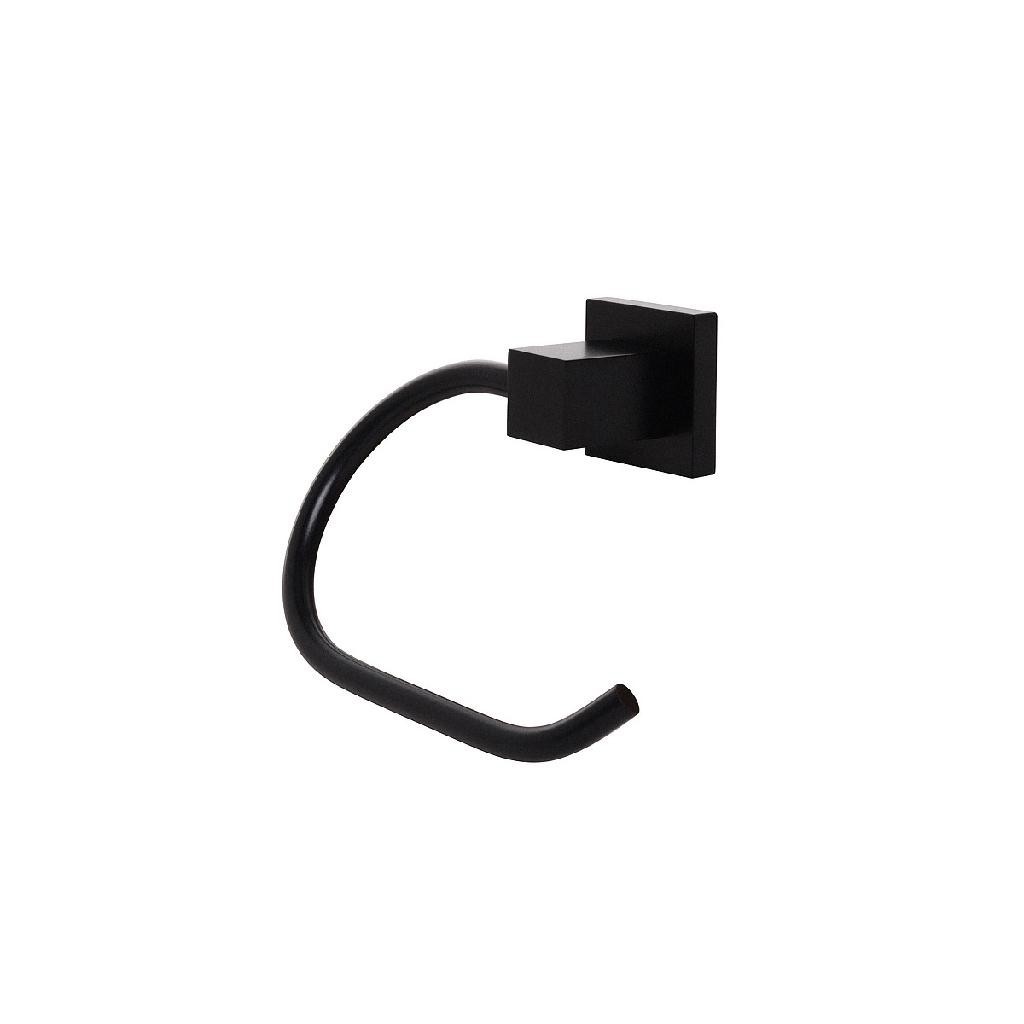 Porta Papel Higienico de Vidro Duplo Suporte Luxo Papeleira Para Banheiro e Lavabo Luxo Preto Fosco