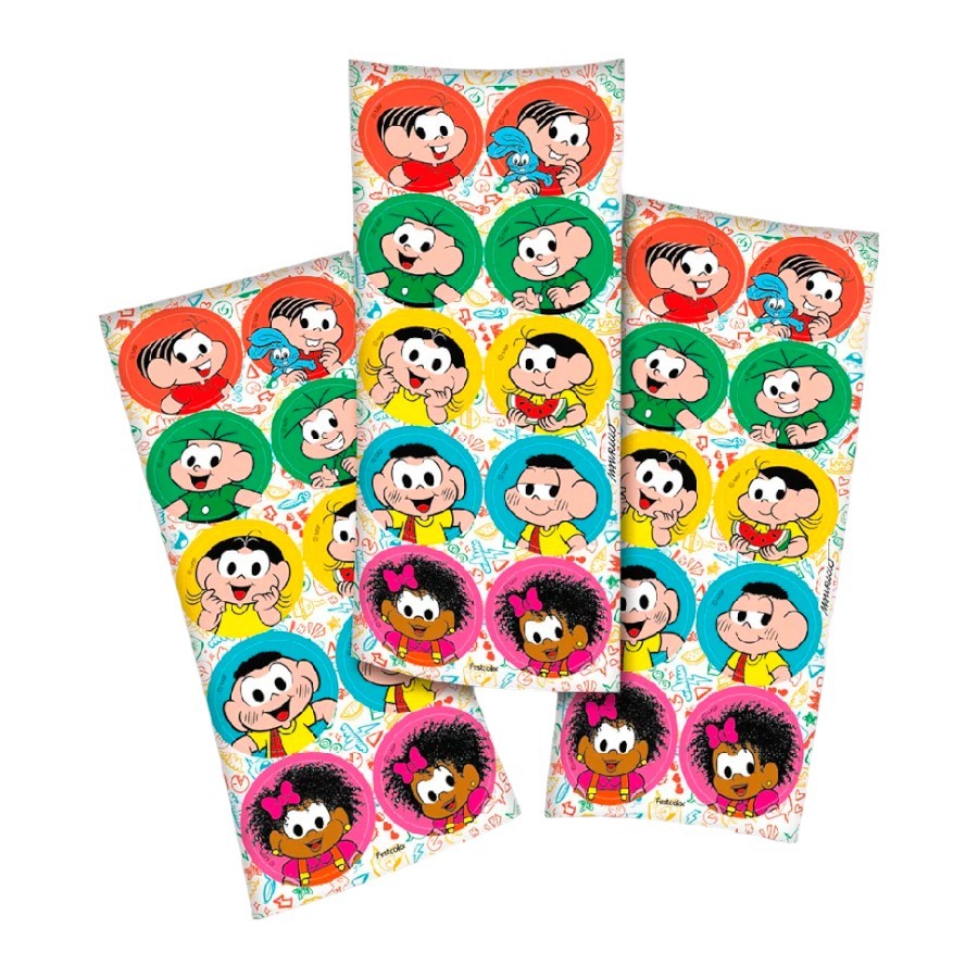 Adesivo Redondo - Turma Da Monica - 30 unidades - FestColor - Rizzo em Oferta na Shopee