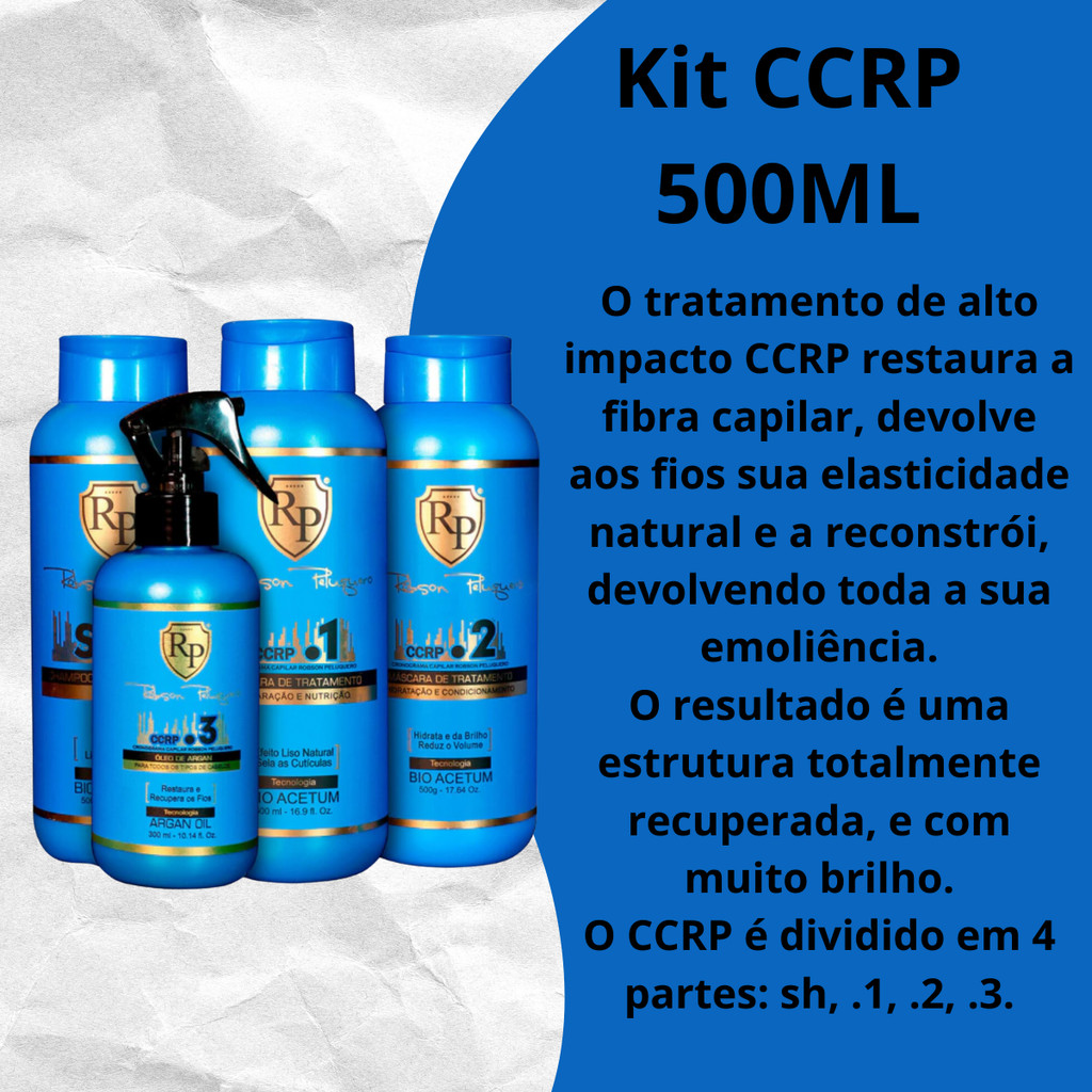 Anti Emborrachamento KIT CCRP 500ML 4 produtos Robson Peluquero Restaração produnda nos Cabelos
