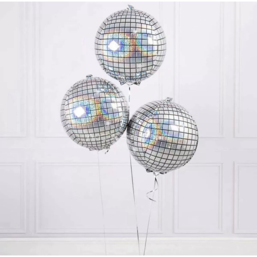 kit 5/10/15 Balão Globo Metalizado 4D 22 Polegadas Festa Decoração Discoteca Balada Decoração para Festa de Aniversário