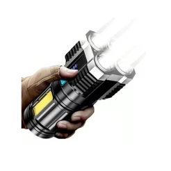 Lanterna Led Prova D'água com 4 Núcleos Potente USB Recarregável