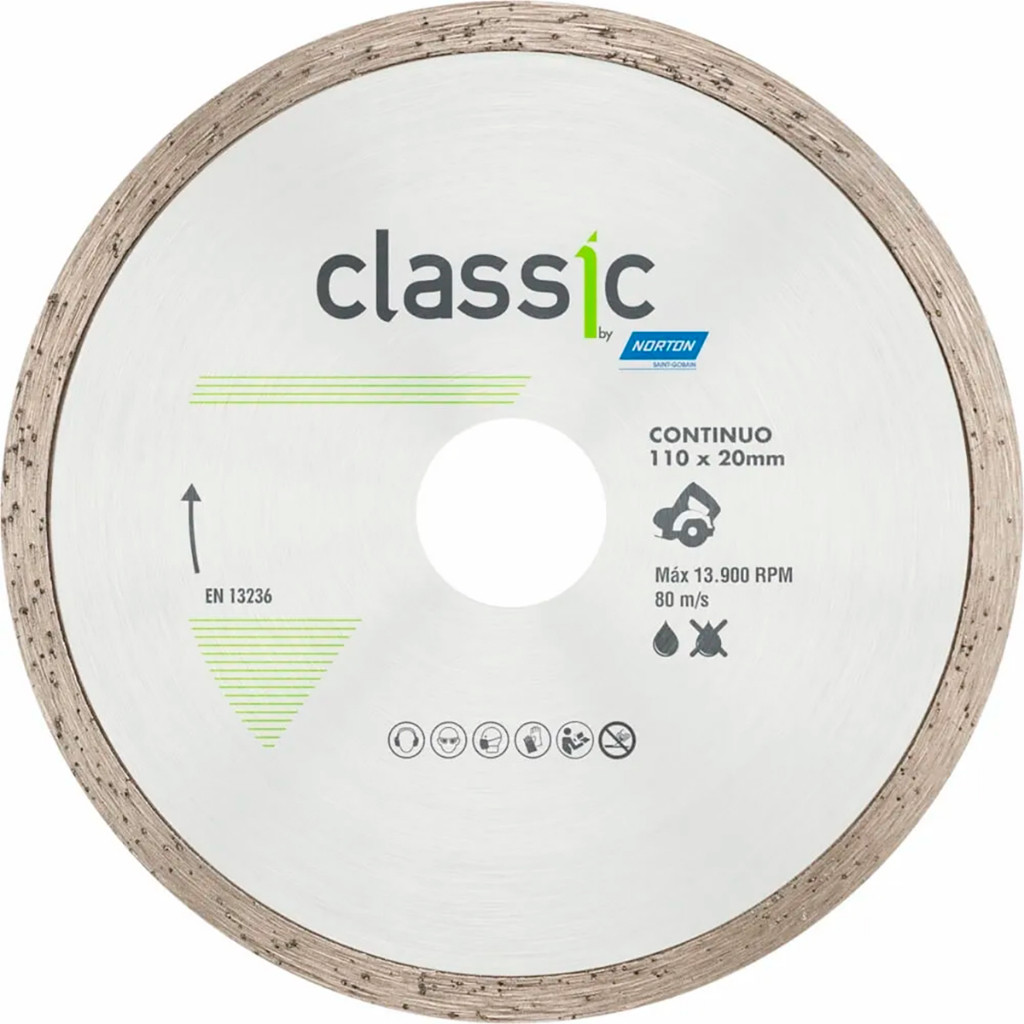 Disco Diamantado Continuo Classic 110x20mm Norton em Oferta na Shopee