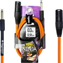 Cabo para Microfone 91cm Centimetros 3 fts Pequeno Laranja D'Agostino by Santo Angelo Ninja P10 XLR