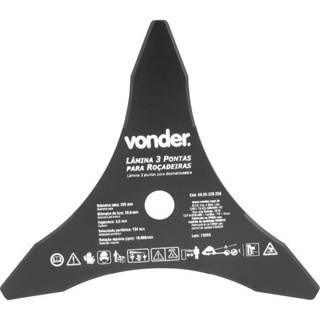 Lâmina 3 Pontas para Roçadeira 255x20,0x3,8mm - Vonder em Oferta na Shopee