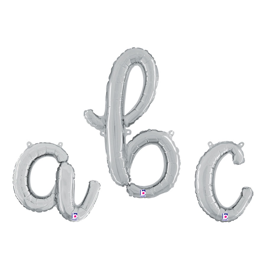 Balão de Festa Microfoil 14" 36cm - Letra Cursiva Prata - 1 unidade - Flexmetal - Rizzo em Oferta na Shopee
