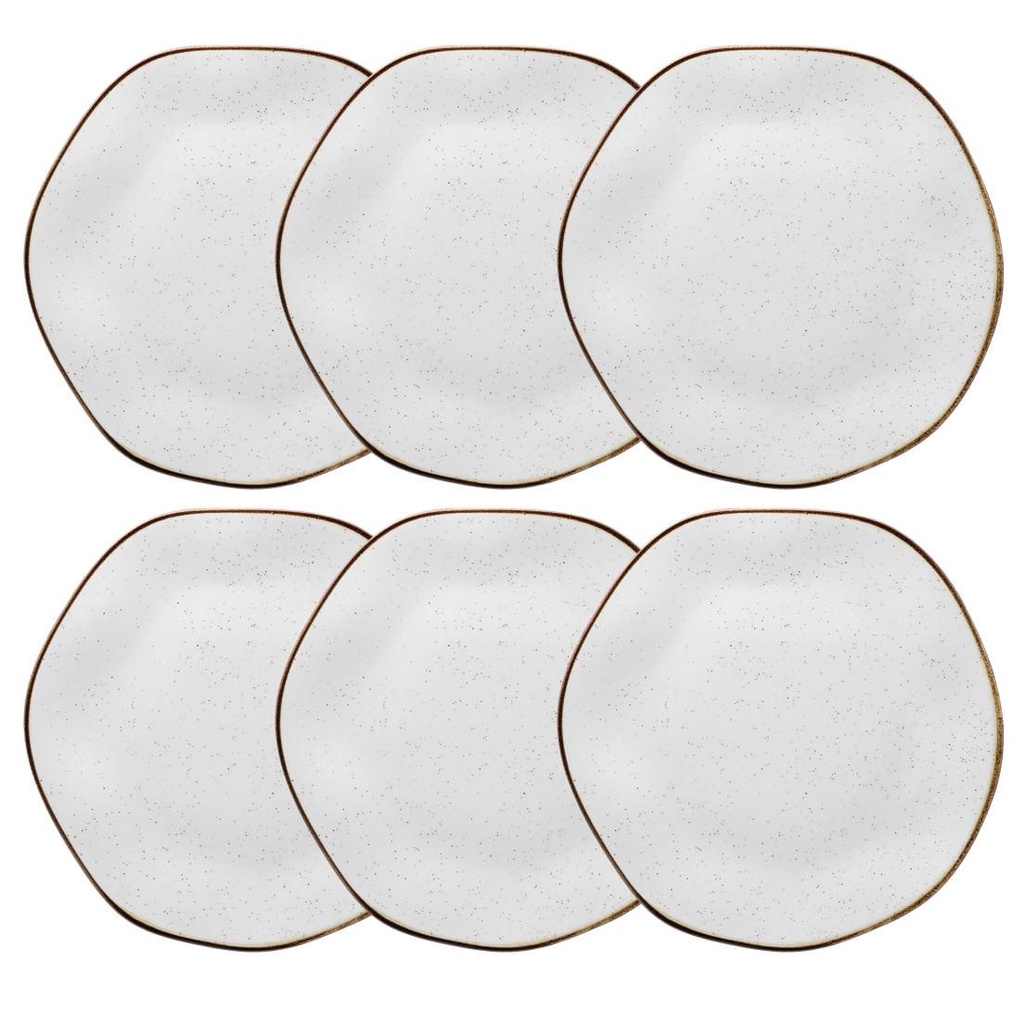 Jogo de 6 Pratos Rasos 27,5cm Oxford Ryo Maresia em Oferta na Shopee