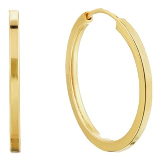 Brinco Argola Ouro 18k Maciço Redondo Unisex Segundo Furo 12mm