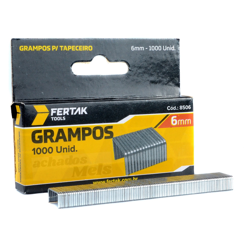 Grampo Grampeador Tapeceiro 6mm, 8mm, 10mm, 12mm ou 14mm Profissional Caixa 1000 Unidades - Fertak em Oferta na Shopee