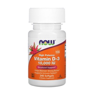 Now Foods Vitamina D3 250mcg Alta potência 240 Softgels