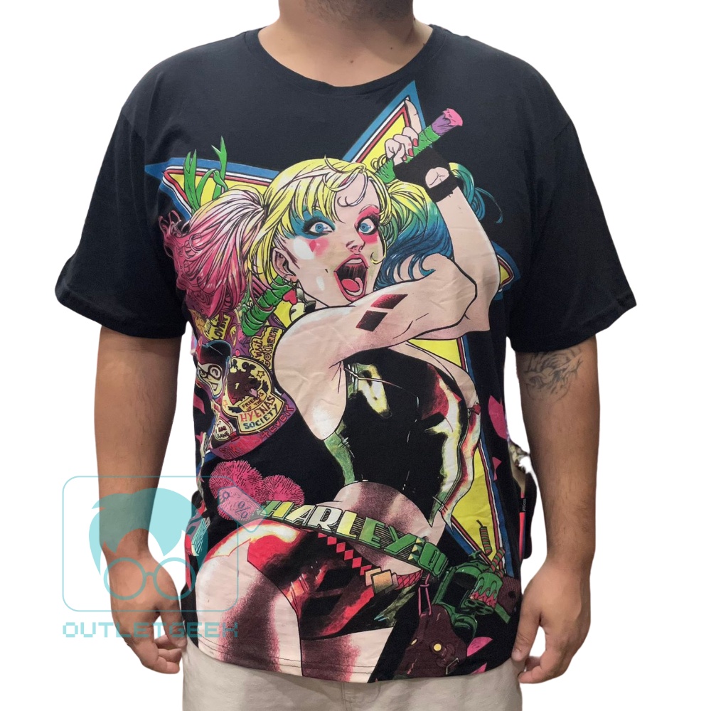 Camiseta Piticas - DC Arlequina Harley Quinn Vilã