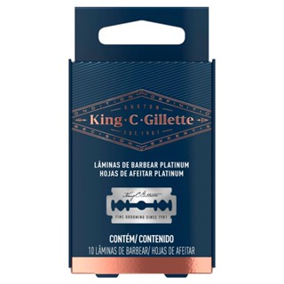 Lâminas de Barbear King C. Gillette Duplo Fio 10un