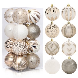 Enfeites de natal luz champanhe branco em forma especial pintado bola de natal ornamentos conjunto árvore de natal pinge