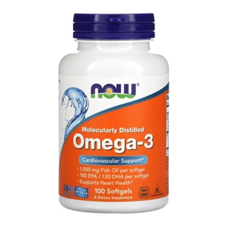 Ômega-3 Molecularmente Destilados Now Foods 100Softgels em Oferta na Shopee