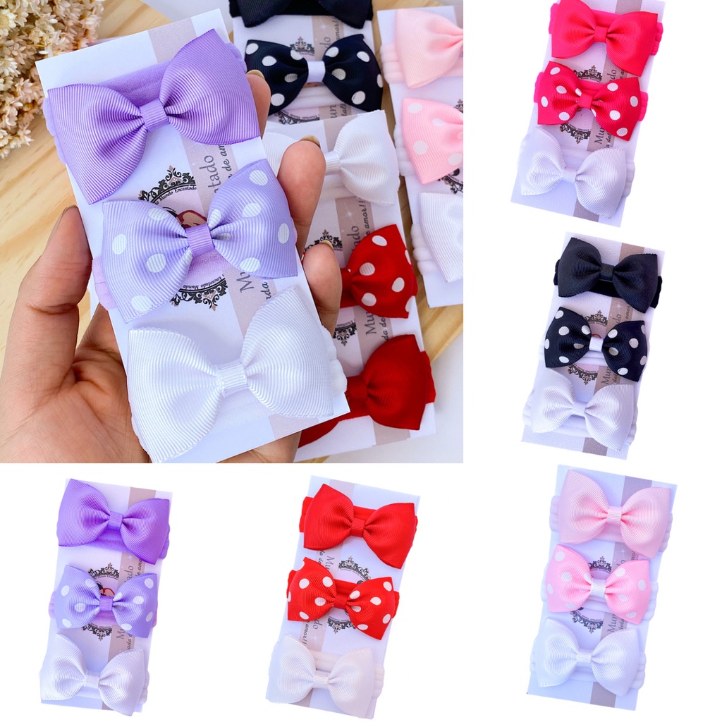 Laços de Cabelo Infantil Kit Com 3 Unidades em Oferta na Shopee