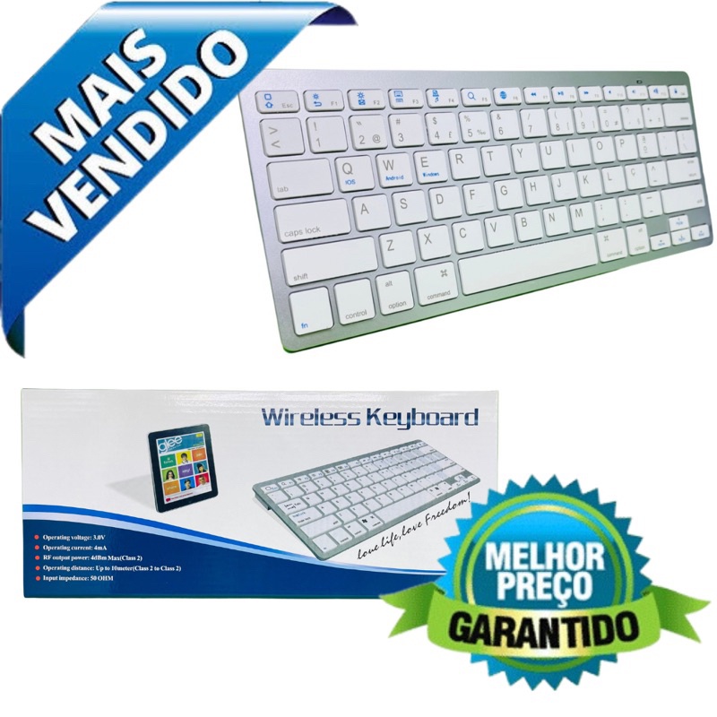 Teclado Bluetooth Sem Fio Smar tv Celular Tablet pc Notebook