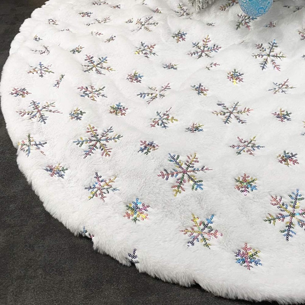 Lantejoulas floco de neve árvore de natal vestido decoração da árvore de natal avental local de natal decoração suprimen