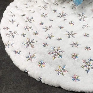 Lantejoulas floco de neve árvore de natal vestido decoração da árvore de natal avental local de natal decoração suprimen