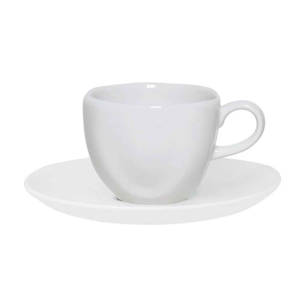 1 Xícara Chá Com Pires Ryo White Branca 220ml Oxford Porcelanas Elegantes Branca para Chá e Café