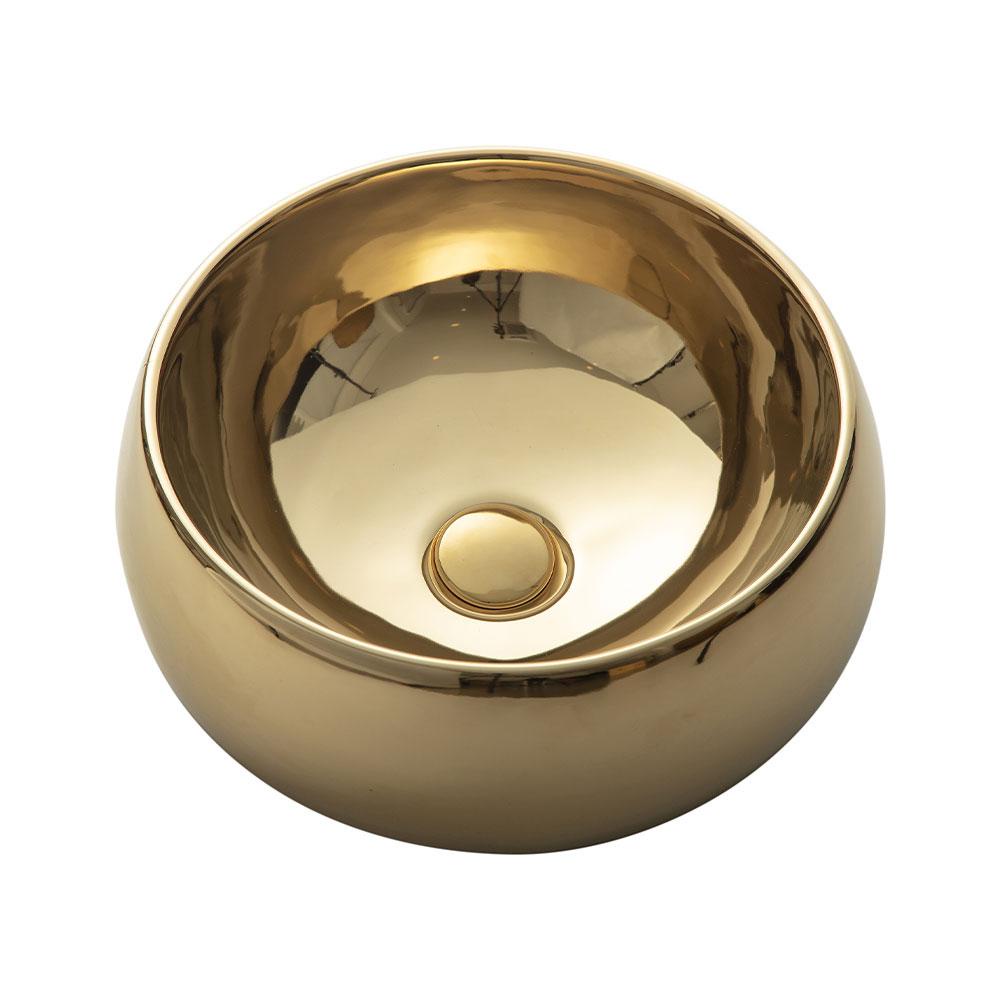 Cuba De Apoio Para Banheiro Redonda Louça Cerâmica 41 cm Morganita Pingoo - Dourado em Oferta na Shopee