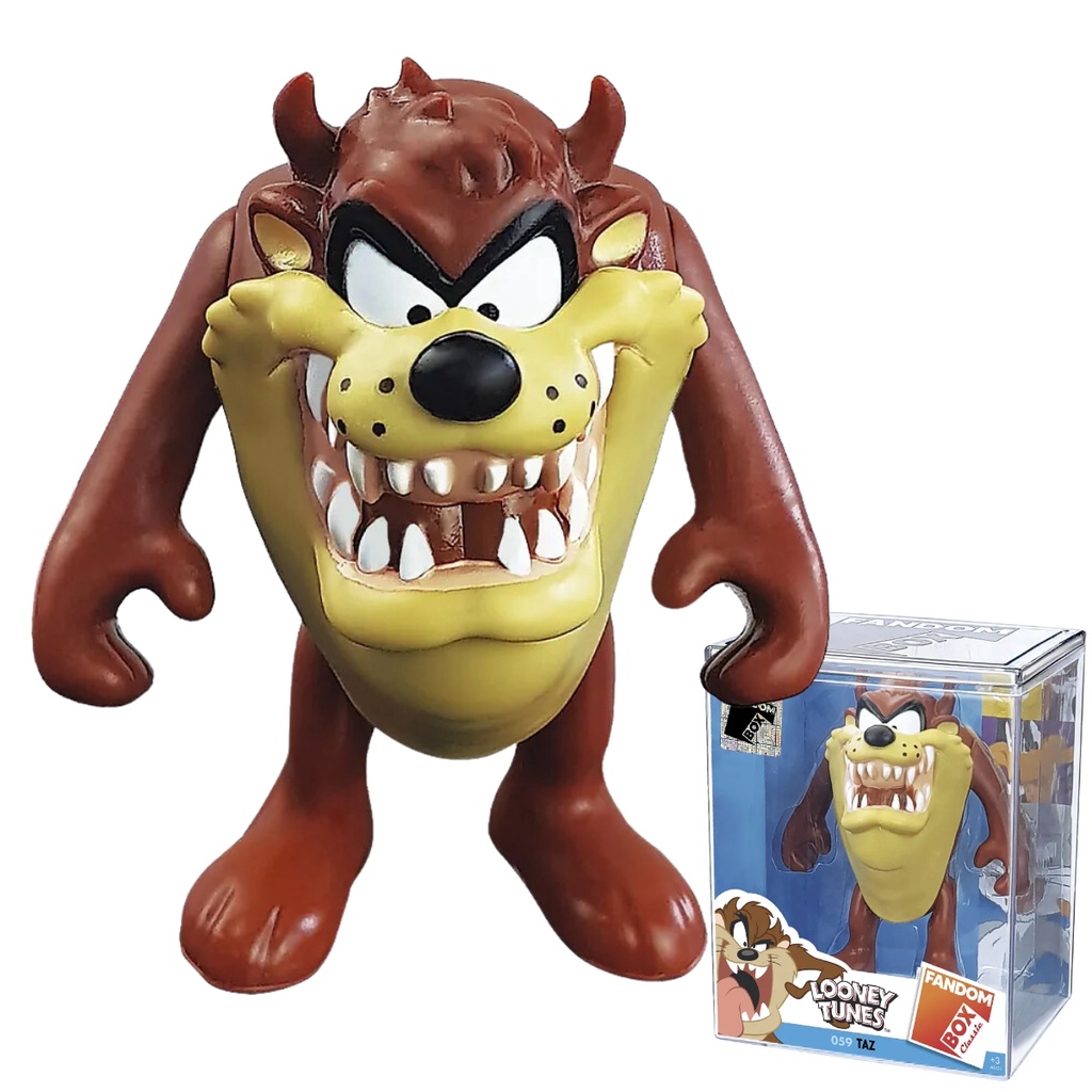 Fandom Box Boneco Miniatura de Vinil Taz Looney Tunes Com Expositor