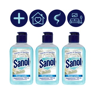 Kit 3 Limpador De Superficies Roupa Lavada Sanol 120Ml