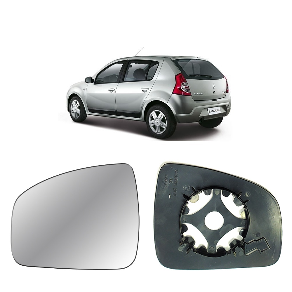 Lente Retrovisor Convexo Para Renault Sandero / Logan 2010 a 2014 / Duster 2011 a 2015 Lado Esquerdo