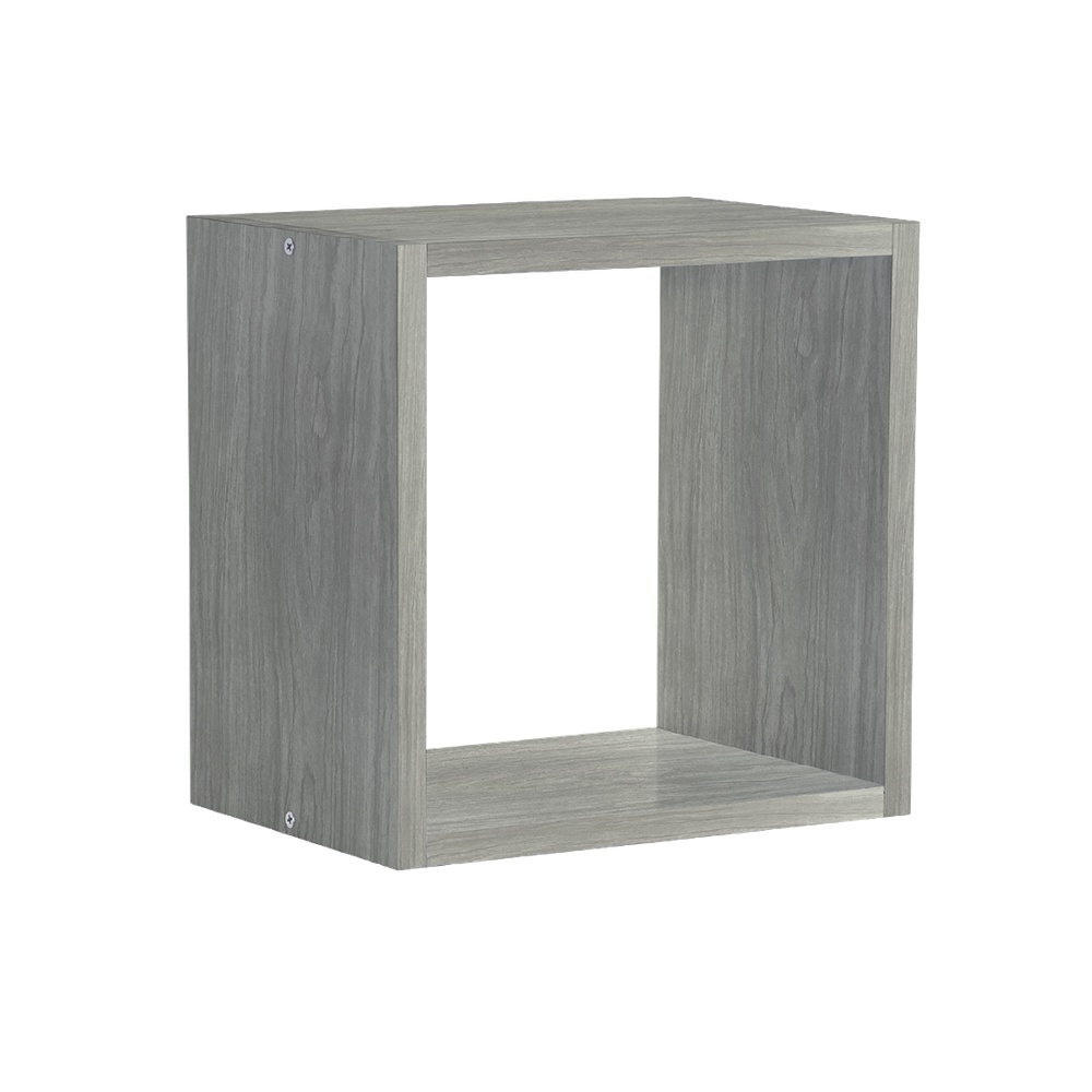 Nicho Unico Quadrado de Madeira Prat.k no Cor de Concreto (Cinza) 1,2x27x24,5x15cm Organizador Decoração