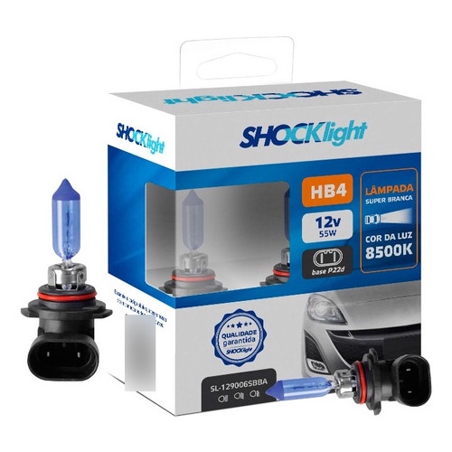 PAR LAMPADA HALOGENA SUPER BRANCA HB4 12V 51W SHOCKLIGHT 129006SBBA em Oferta na Shopee