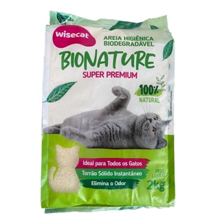 Areia De Mandioca Para Gatos Biodegradável Wisecat 2kg em Oferta na Shopee