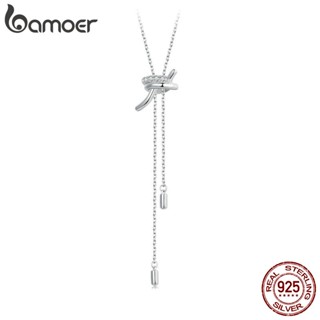 Colar De Fita Bamoer 925 Sterling Nó Ajustável Em Y Presentes De Jóias Para Mulheres