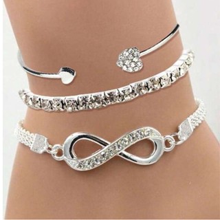 INS Fêmea Com Corações Bracelete De 8 Palavras Design De Aberto Retro Criativo