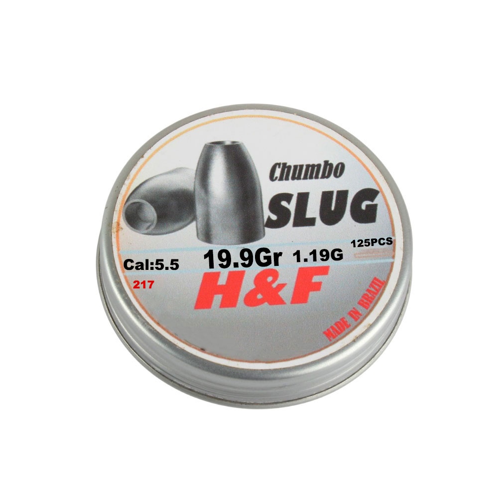 Chumbinho Slug 5.5mm 1.19g 19.9GR 125un - Slug H&F