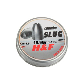 Chumbinho Slug 5.5mm 1.19g 19.9GR 125un - Slug H&F