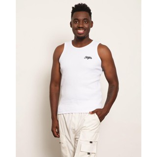 Regata Masculina Gola Redonda Canelada Branca