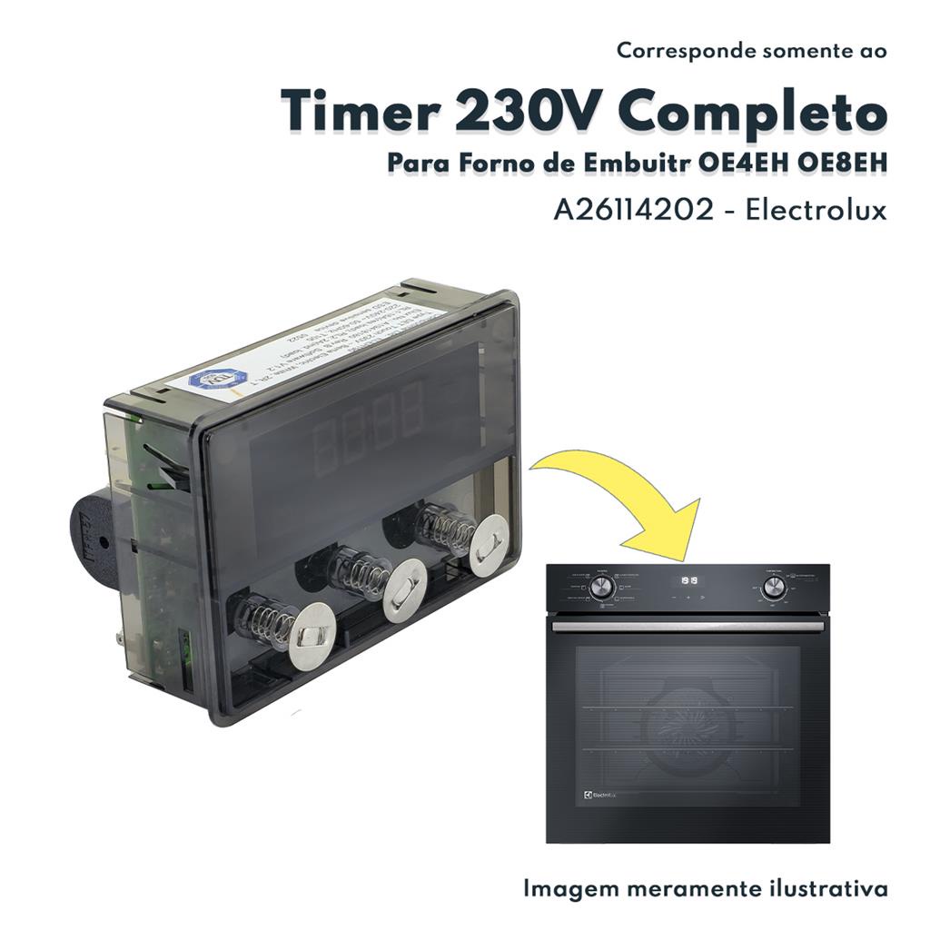 Modulo Eletronico Display Timer Completo 230V Para Forno de Embutir OE4EH OE8EH Electrolux Original A26114202 A23201603