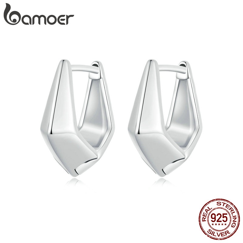 Brincos De Fita Bamoer 925 Sterling Delicados Fivelas Geométricas Para Orelha Jóias Presentes Mulheres em Oferta na Shopee