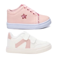 Kit 2 Pares de Tênis Infantil Casual Menina Funfy 3475A