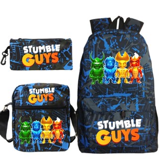 Stumble Guys Game Merch Mochila Ombro Conjunto papelaria