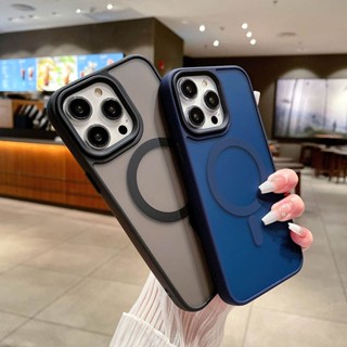 Capa De Telefone Transparente Fosca À Prova De Choque Para iPhone 15 14 13 12 11 Pro Max 14 15 Plus Cobertura De Carregamento Magnético Sem Fio Magsafe