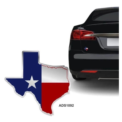 Adesivo Bandeira Texas Resinado Emblema Carro Moto Texas