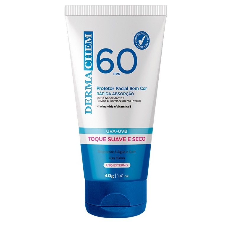 Protetor Solar Facial FPS 60 com Niacinamida e Resistente à Água 40g