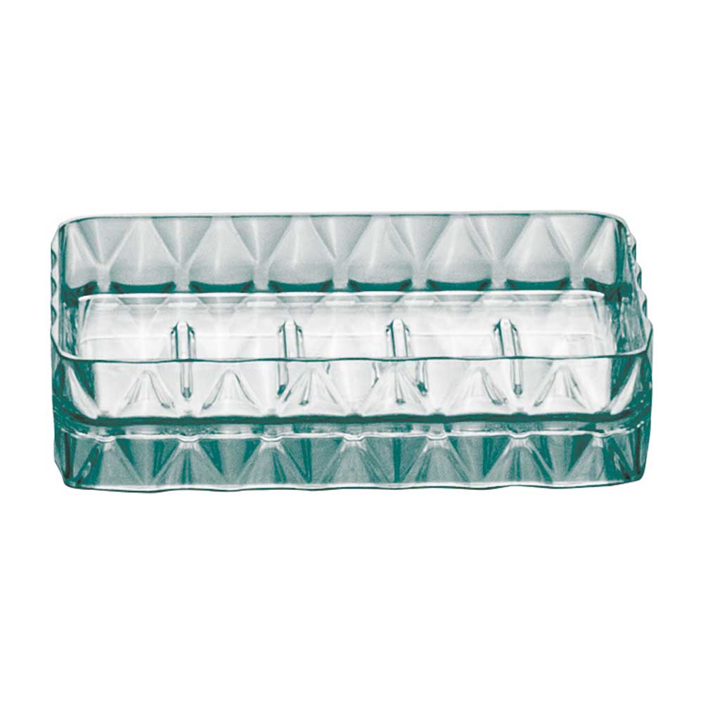 Saboneteira lavabo pia bancada porta sabonete banheiro suporte para sabão em barra banho plástico higiênico luxo azul glamour Plasútil