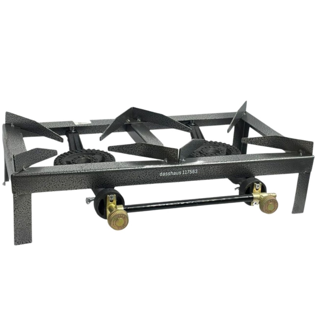 Fogão duas bocas industrial alta pressão preto em Oferta na Shopee