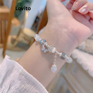 Lovito Pulseira Casual Com Miçangas De Borboleta Para Mulheres LFA10401