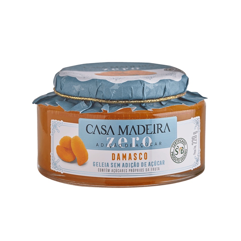 GELEIA GOURMET CASA MADEIRA DAMASCO ZERO AÇÚCAR 220G